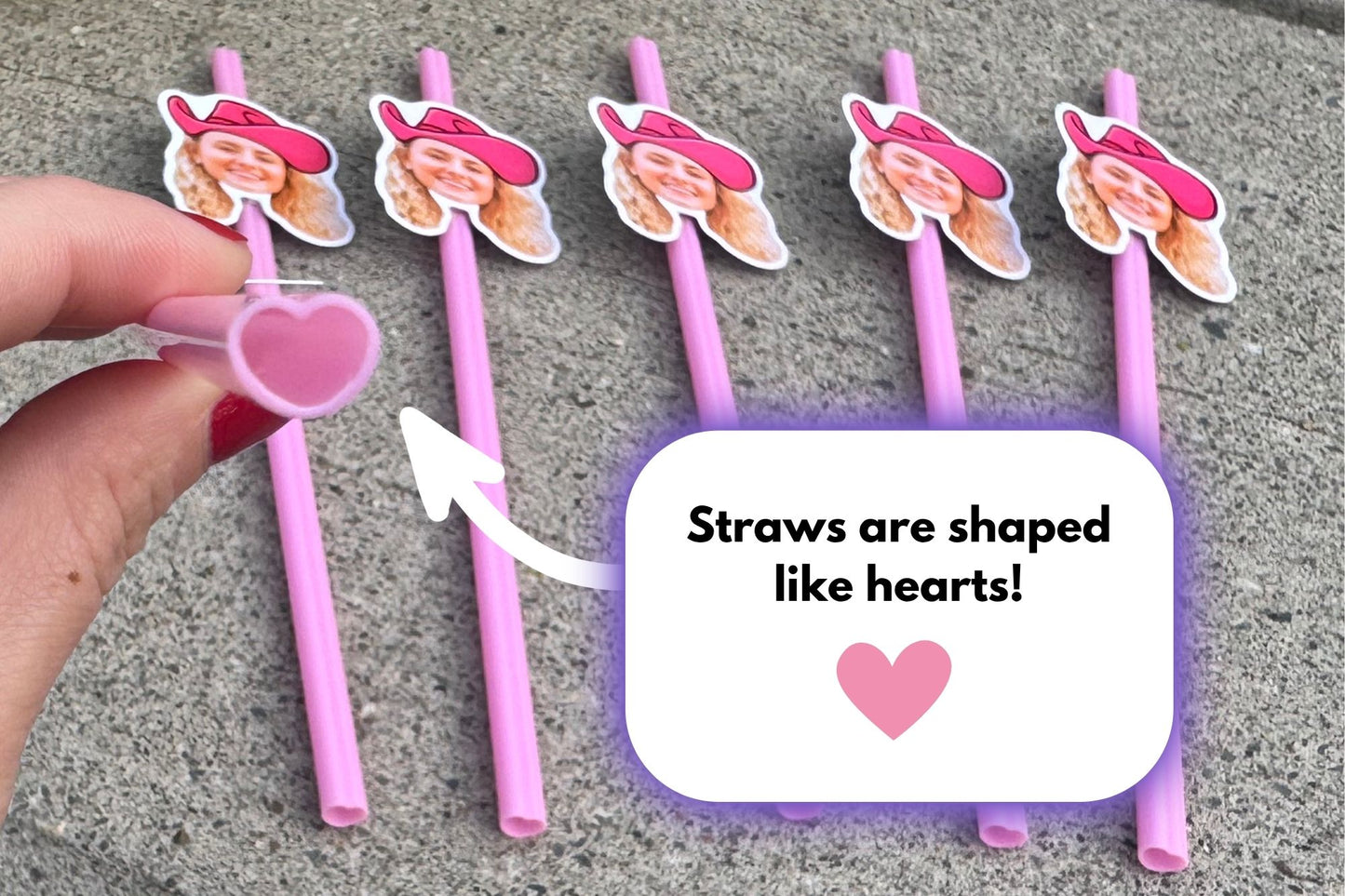 Cowgirl Heart Straws